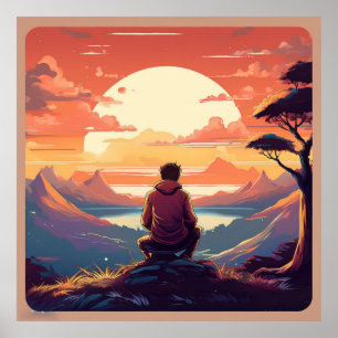 Poster "Encontrando Luz na Escuridão: Uma Reflexão Retroa