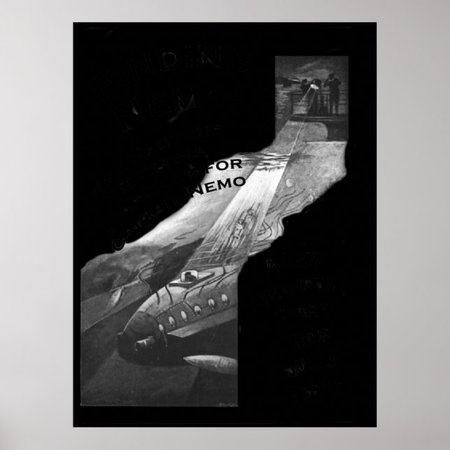 Poster Encontrando Nemo Jules Vernes Novo Livro Steampunk (Frente)