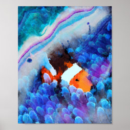 Poster Encontrar Nemo - Abstrato de arte submarina