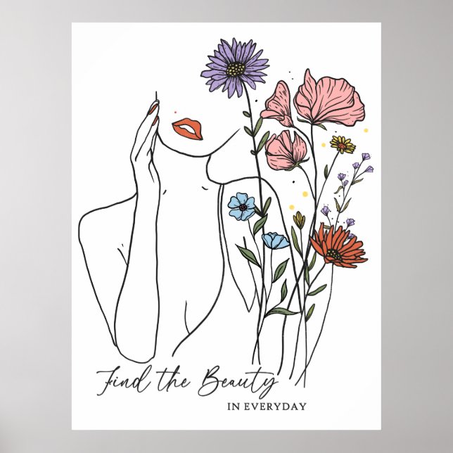 Poster Encontre A Beleza Na Cotação Inspiracional Do Dia  (Frente)