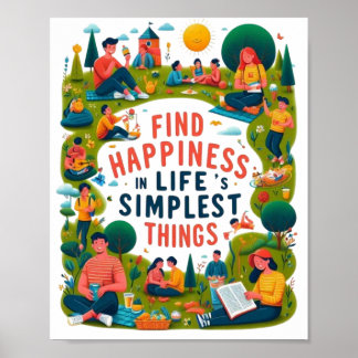 Poster Encontre a Felicidade nas Coisas Mais Simples da V