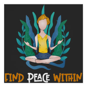 Póster Encontre a paz dentro do tema da mindagação