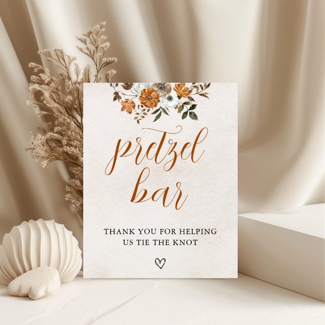 Poster Encontre o Amor | Mesa de Barra de Pretzel Chá de  (Criador carregado)