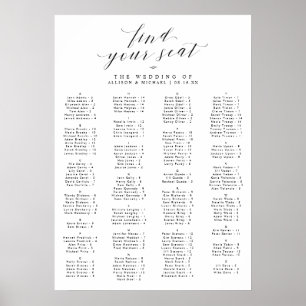 Poster Encontre Seu Assento Carta de Assentos de Casament