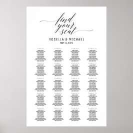 Poster Encontre seu assento - Gráfico de assentos de Mesa