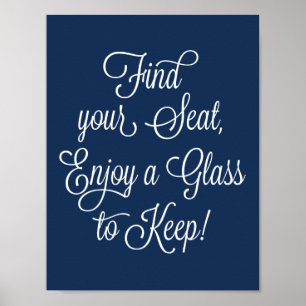 Poster Encontre Seu Lugar Casamento Navegue Bebendo Um Co
