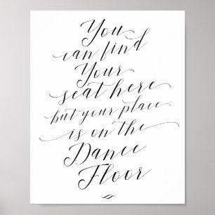 Poster Encontre seu lugar no Dance Floor Weding Sign