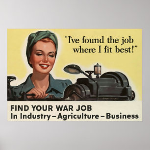 Póster Encontre sua guerra mundial 2. do vintage do ~ do