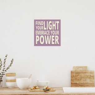 Poster Encontre Sua Luz, Abrace Sua Energia Inspiracional