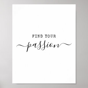 Poster Encontre sua Paixão Citação Minimalista Motivacion