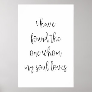 Poster "Encontrei o casamento de quem minha alma ama"