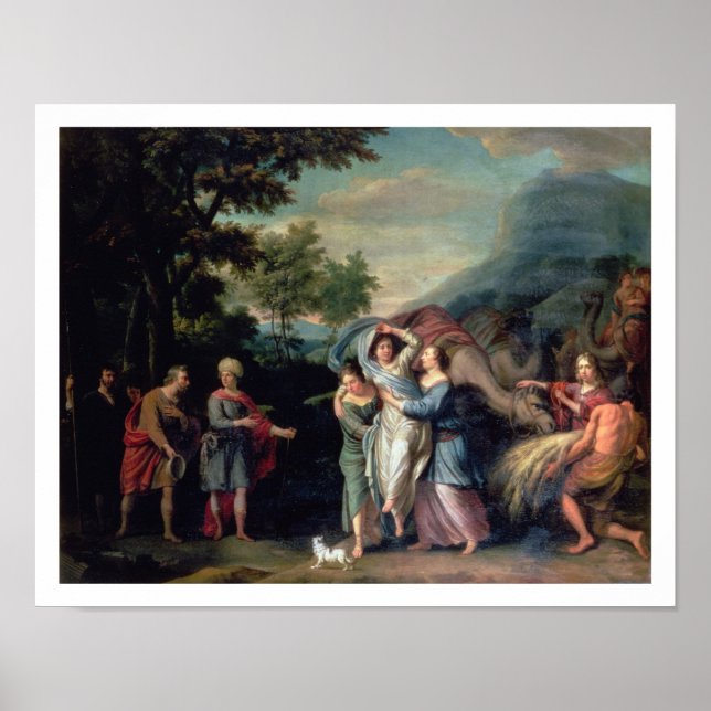 Poster Encontro de Jacob e Laban com Rachel, Leah e S (Frente)