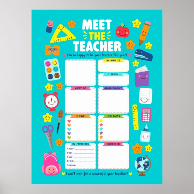 Poster Encontro Fofo Kawaii com o Professor (Frente)