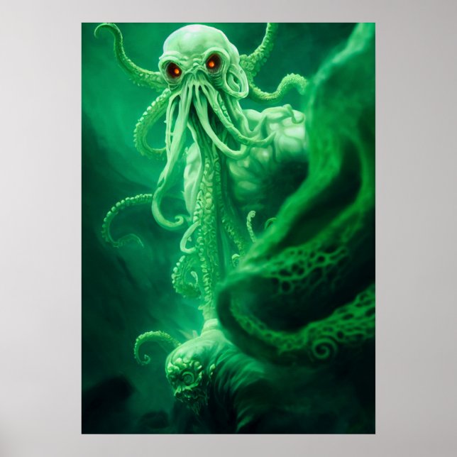 Poster Encontro subaquático com Cthulhu (Frente)