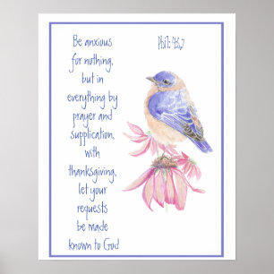 Poster Encorajamento, Escritura e Cheerful Bluebird,