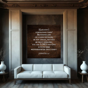 Poster Encorajando Joshua 1:9 Rei James Bíblia Verse