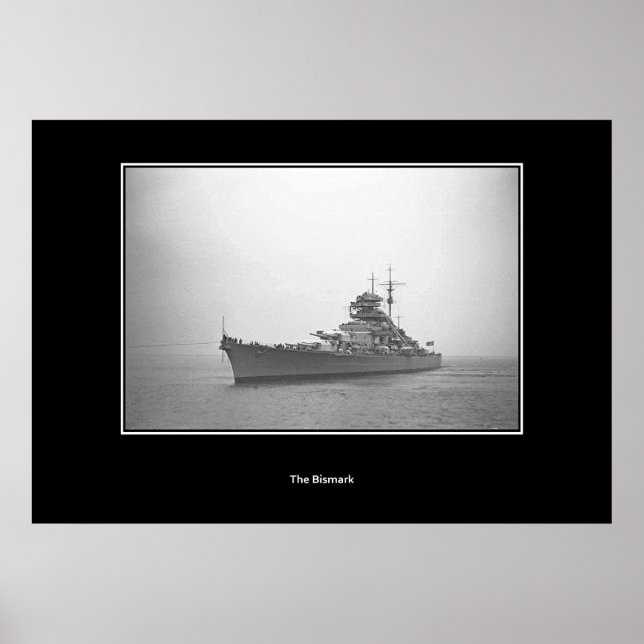 Poster Encouraçado Bismarck, Cartaz Vintage Schlachtschif (Frente)