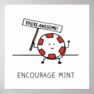 Poster Encourage Mint Youre Awesome