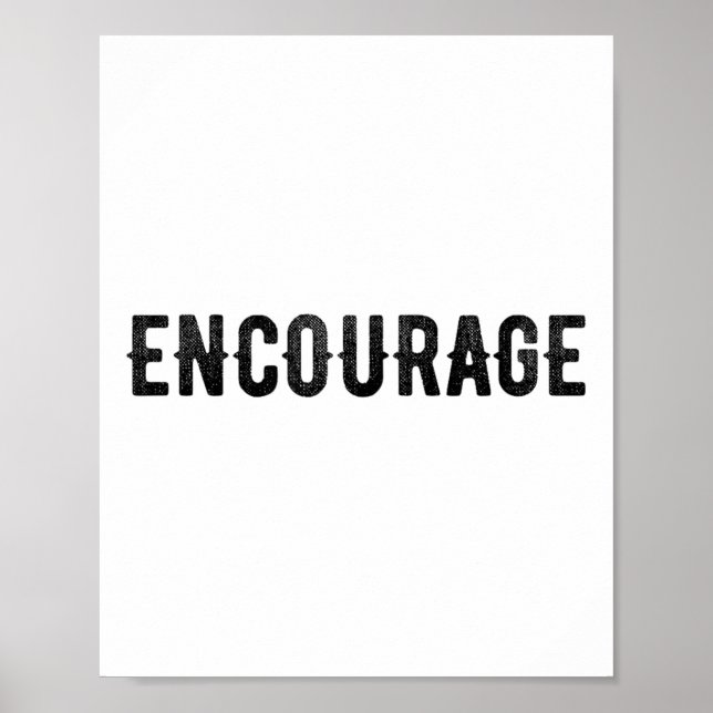 Poster Encourage One Word Insrational Motivational Distre (Frente)