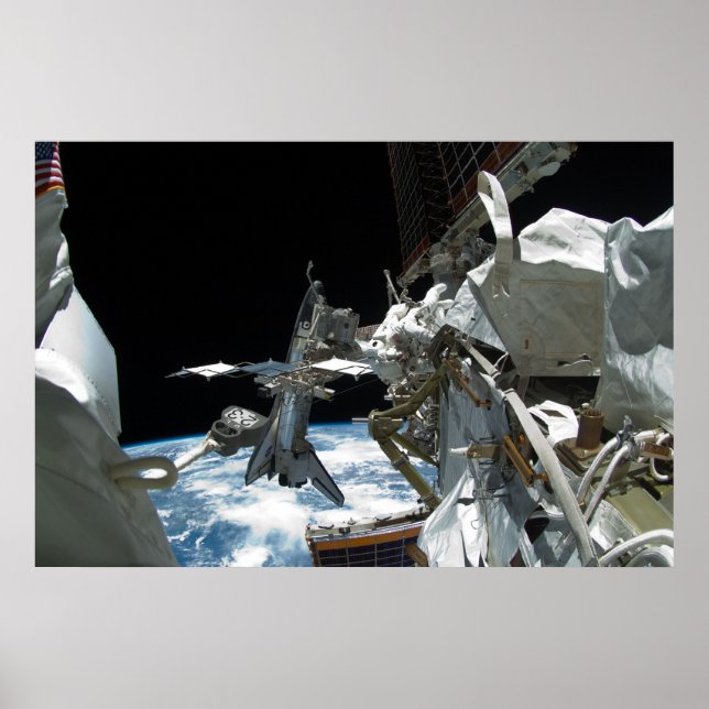 Póster Endeavor de Shuttle de Espaço e ISS (Frente)