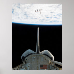Póster Endeavor de Shuttle de Espaço e ISS