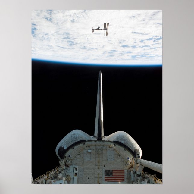 Póster Endeavor de Shuttle de Espaço e ISS (Frente)