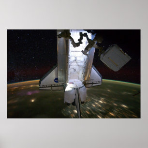 Poster Endeavor de Shuttle Espacial encaixado no ISS (201