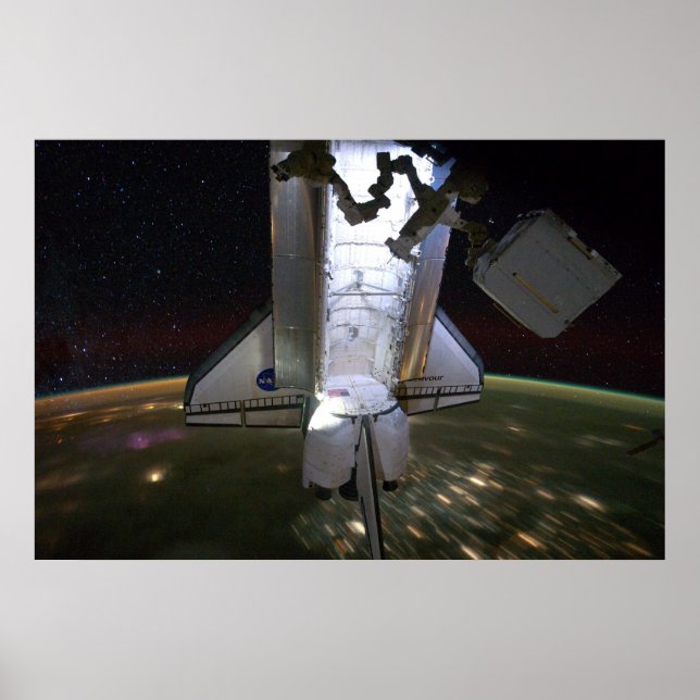 Poster Endeavor de Shuttle Espacial encaixado no ISS (201 (Frente)