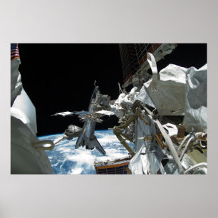 Póster Endeavor e ISS do Shuttle de Espaço