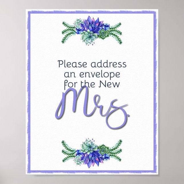 Poster Endereço e Envelope Suculente (Frente)