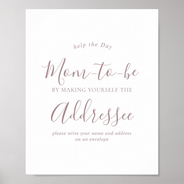 Poster Endereço Rose Gold em um Envelope Sinal de Chá de  (Frente)