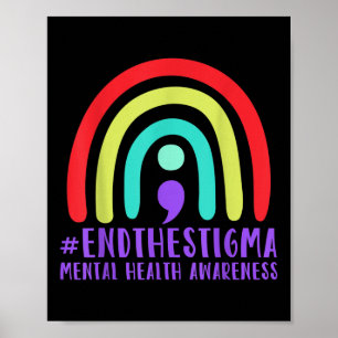 Poster #endthestigma - Semicolon de Consciência da Saúde