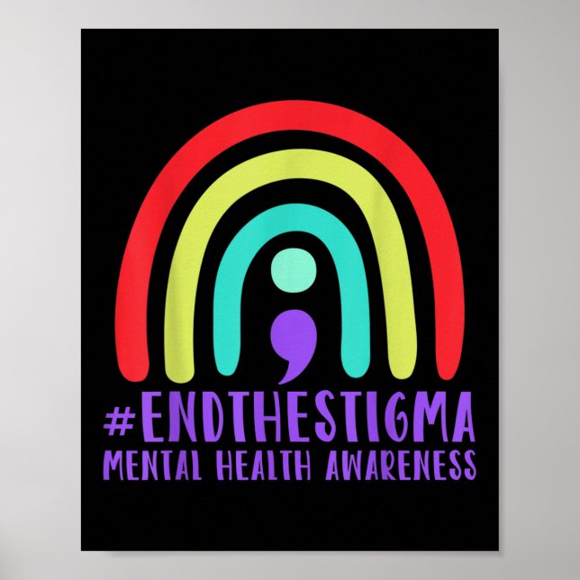 Poster #endthestigma - Semicolon de Consciência da Saúde  (Frente)