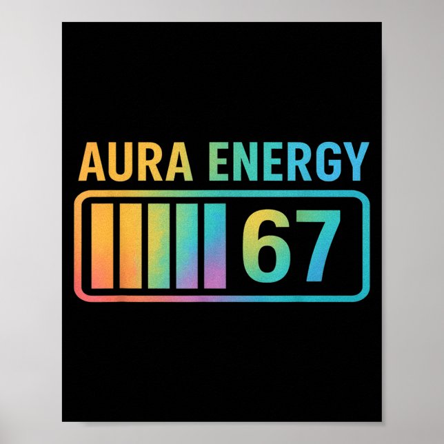 Poster Energia Aura 67 Geração Alpha 6 7 Meme Infinito Ri (Frente)