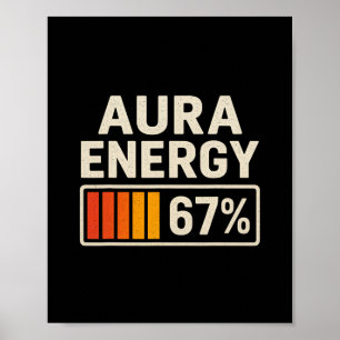Poster Energia Aura 67 Meme Divertido Gíria Gen Alpha Ret