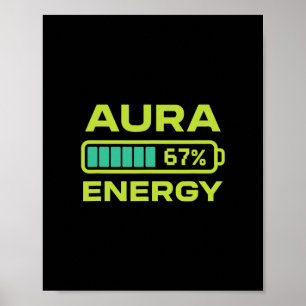 Poster Energia Aura 67 Porcento Meme Seis Sete Agricultur