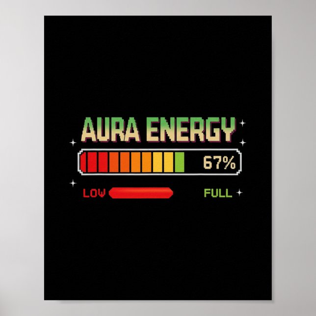 Poster Energia Aura Em 67 Meme Divertido Seis Sete Geraçã (Frente)