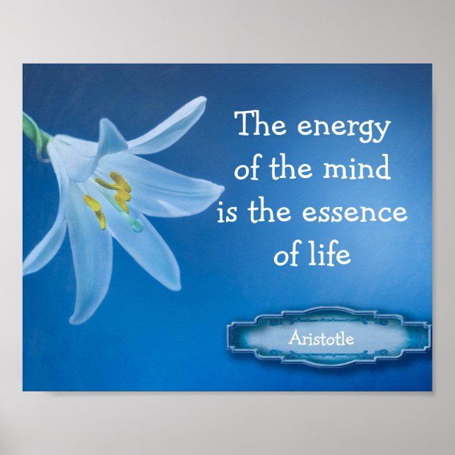 Poster Energia da Citação da Mente Aristóteles (Frente)
