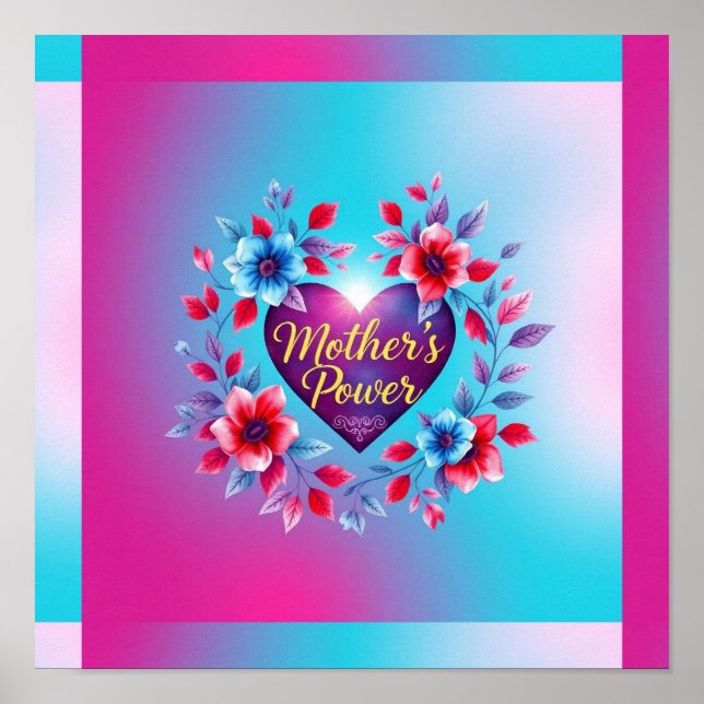 Poster Energia de Bloom Radiante da Mãe (Frente)