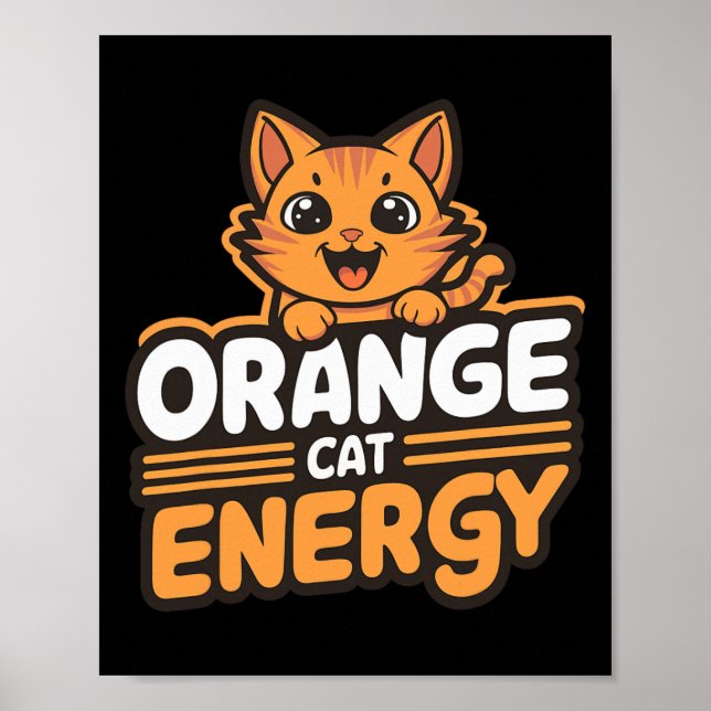 Poster Energia de Gato Laranja (Frente)