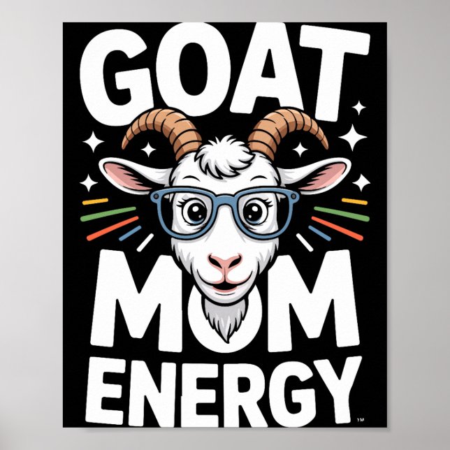 Poster Energia de Mãe de Cabra Óculos Espetáculo Diversão (Frente)