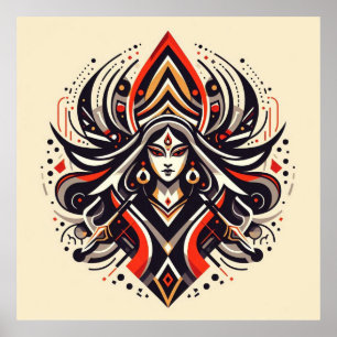 Poster Energia divina - Abstrato Durga   Fraoula