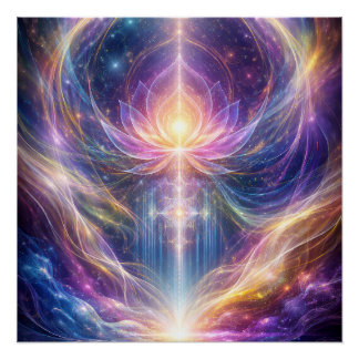 Póster Energia do Lótus Celestial – Espiritualidade Abstr