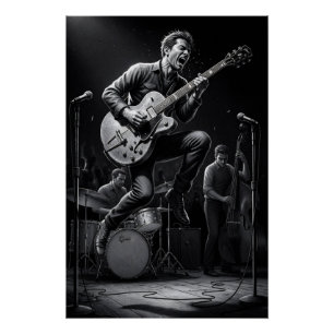 Póster Energia em Preto e Branco