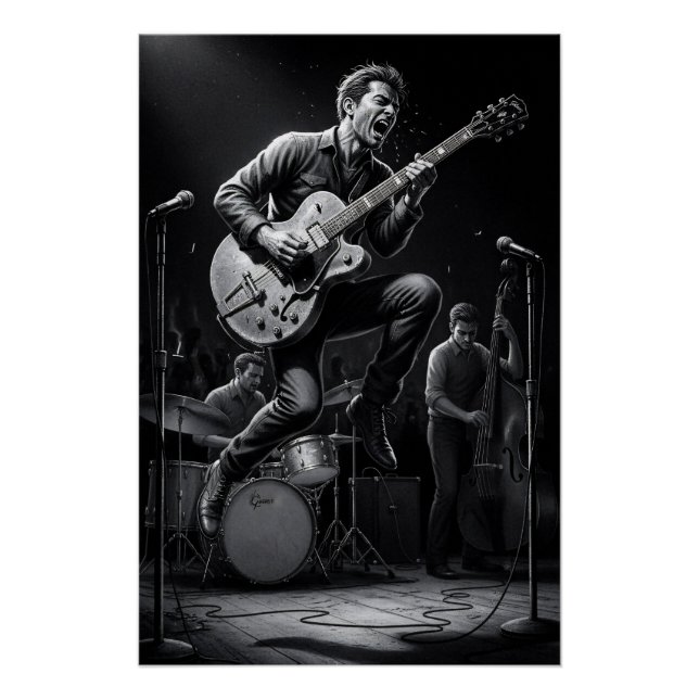 Póster Energia em Preto e Branco (Frente)