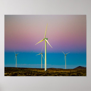Poster Energia eólica Fazenda em Dusk Jigsee Quebra-cabe