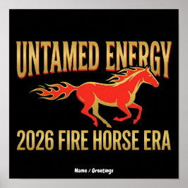 Poster Energia Indomável Ano do Cavalo de Fogo 2026 Ano N