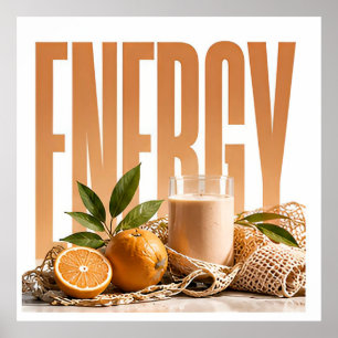 Poster Energia Luxo Bem-Estar Editorial Gráfico