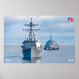 Poster ENERGIA MARÍTIMA - Navios Navais dos EUA