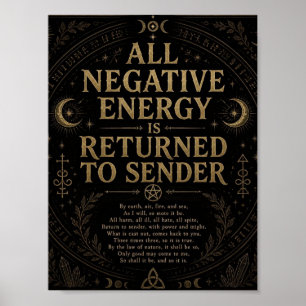 Poster Energia Negativa é Devolvida ao Remetente Feitiço 